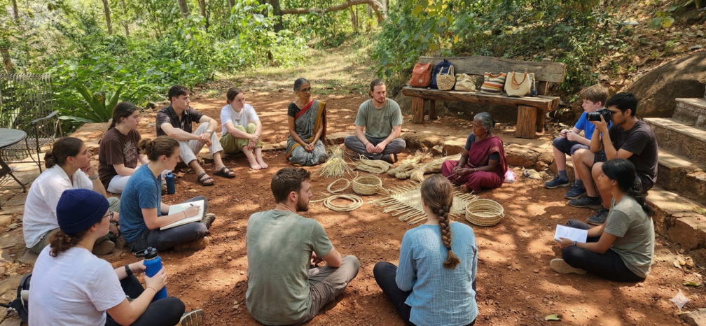 Kathakali dancer in full, elaborate costume and makeup, representing Kerala culture.